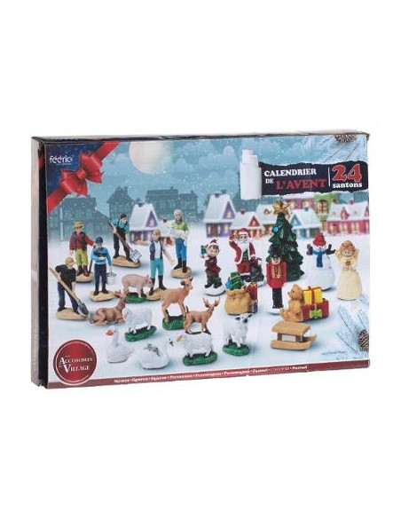 Kerstdorp accessoires - 24 delig - advent kalender
