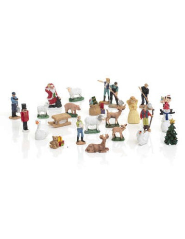 Kerstdorp accessoires - 24 delig - advent kalender