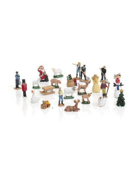 Kerstdorp accessoires - 24 delig - advent kalender