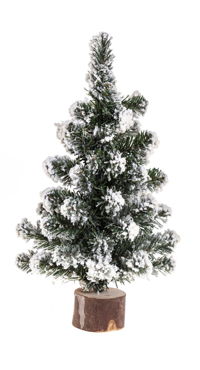 helpen Handelsmerk raket Kerstdecoratie - Kunst kerstboompje - Groen met sneeuw - 25cm hoog - 34  takjes