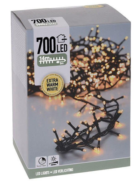 Micro Cluster 700 LED - 14m - met timer en dimmer - extra warm wit