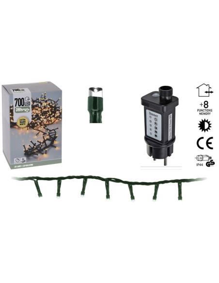 Micro Cluster 700 LED - 14m - met timer en dimmer - extra warm wit