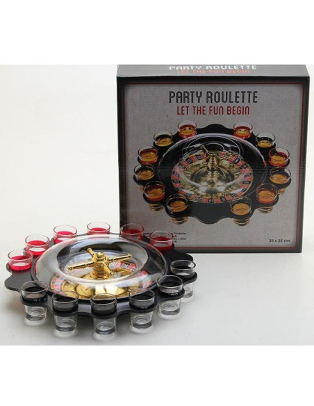 Party Roulette met 12 shotglaasjes
