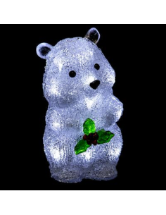 Acryl Kerstfiguur - Hamster - 20 LEDs - Koud Wit - Batterij - Buitenverlichting - 20(h) x 13(b) cm