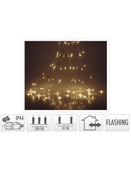 Cascadeverlichting met vuurvliegjeseffect - 100 led - warm wit