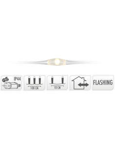 Cascadeverlichting met vuurvliegjeseffect - 100 led -... 2