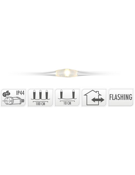 Cascadeverlichting met vuurvliegjeseffect - 100 led - warm wit