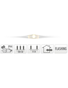 Cascadeverlichting met vuurvliegjeseffect  - 200 led -... 2