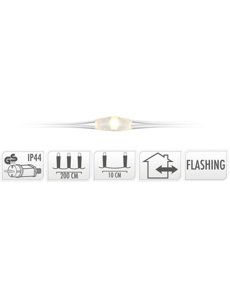 Cascadeverlichting met vuurvliegjeseffect  - 200 led - warm wit