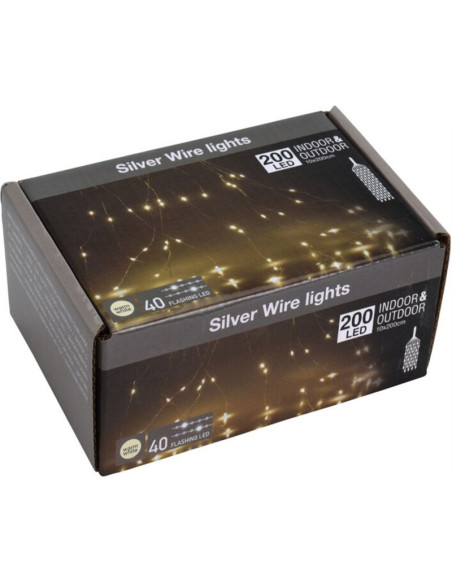 Cascadeverlichting met vuurvliegjeseffect  - 200 led - warm wit