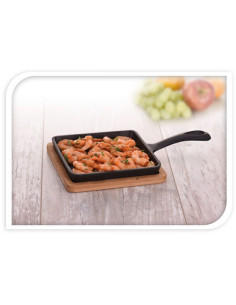 Vierkant Tapas Pannetje - Gietijzer - 14 x 14 cm 2