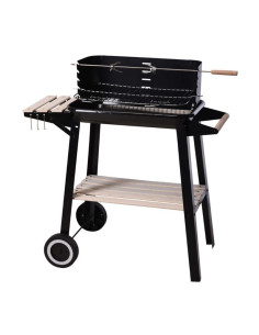 BBQ barbecue op wielen zwart staal 54 cm