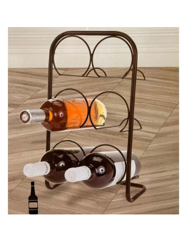 Metalen Wijnrek  voor 6 Flessen
