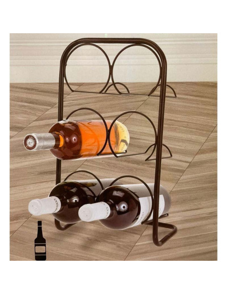 Metalen Wijnrek  voor 6 Flessen