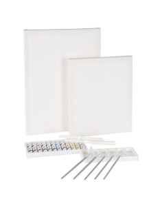 Schilderpakket - 2 stuks Schildersdoeken + Acrylverf +...