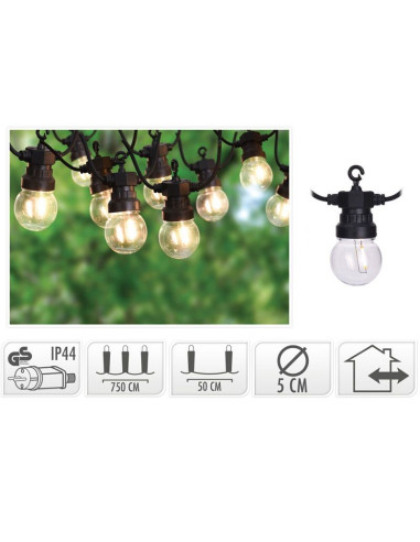 Lichtsnoer met 10 LED Filament Lampen - voor...