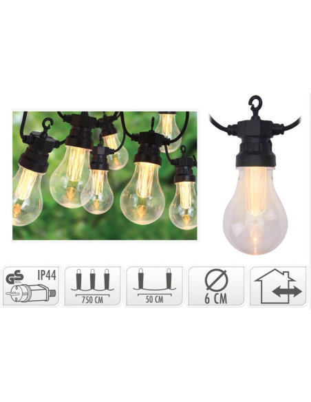 Lichtsnoer met 10 LED Reflector Lampen - voor buiten