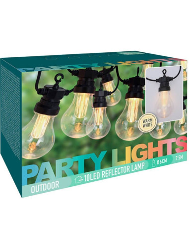 Lichtsnoer met 10 LED Reflector Lampen - voor...