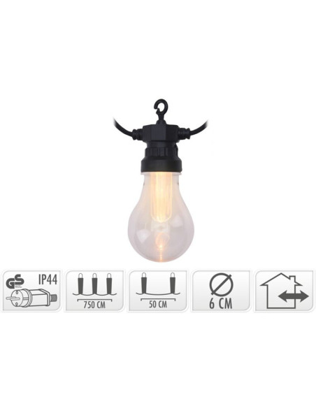 Lichtsnoer met 10 LED Reflector Lampen - voor buiten