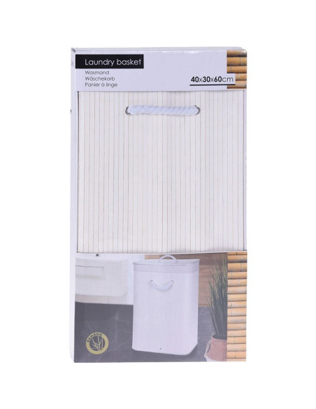 Opvouwbare Wasmand - Bamboe - Wit