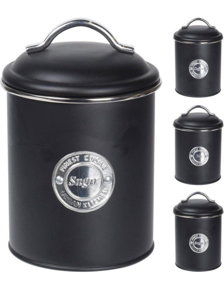 Voorraadbussen Klassiek zwart - set van 3 stuks