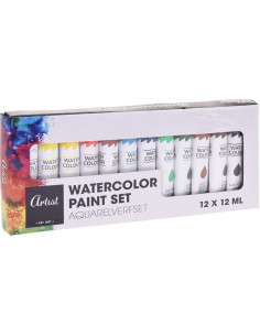Aquarelverf in diverse kleuren 12ml - 12 tubes