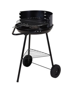 BBQ houtskoolbarbecue zwart metaal 41,5 x 41,5 x 95 cm