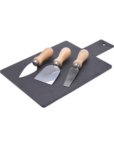 Kaasplankje Leisteen - met 3 Kaasmesjes