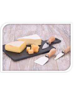 Kaasplankje Leisteen - met 3 Kaasmesjes