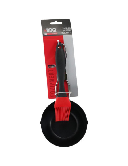 BBQ Sauspan - met sauskwast - zwart