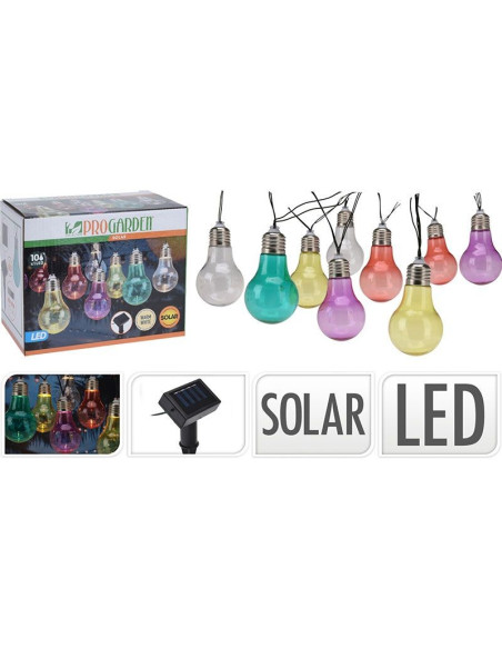 Feestverlichting - Solar Lamp - 10 LED Lampen - Multicolour