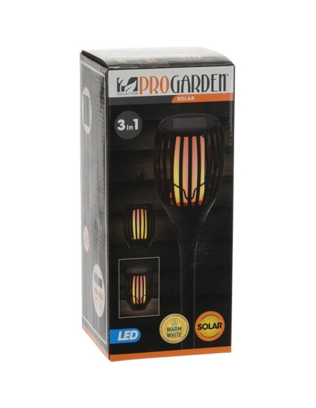 Tuinlamp Fakkel - Solar - LED vlameffect - 3-in1: prikspot, staand, hangend - 47cm