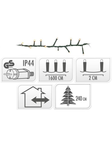 Snakelight 800 LED - 16 meter  - extra warm wit