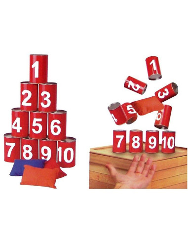 Blikgooien - Pittenzak gooien - 10 Blikken + 3 Werpzakjes
