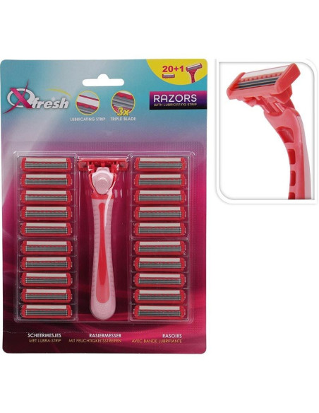 Scheermes Dames - Houder + 21 Mesjes