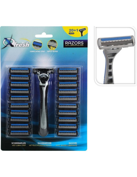 Scheermes Heren - Houder + 21 Mesjes