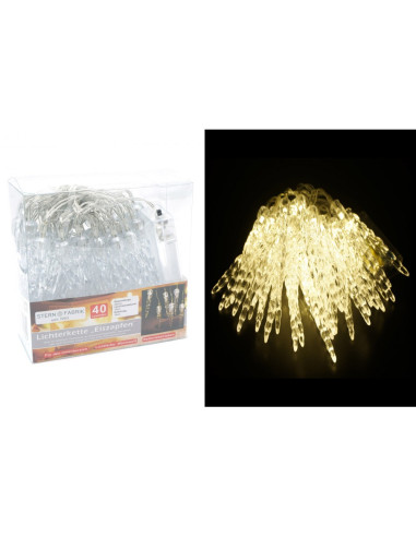 Kerstverlichting - 40 LEDs - IJspegels - 4 meter - 2x AA Batterij