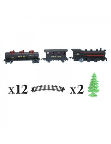 Kerstdorp - Treinset plus accesoires - 17 delig