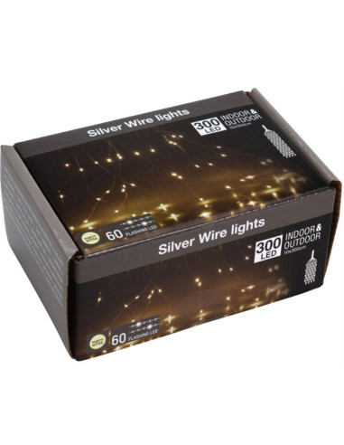 Cascadeverlichting Zilverdraad 300 LED lampjes...