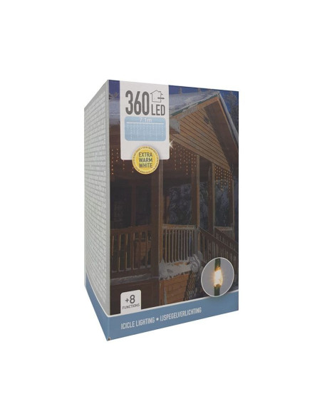 IJspegel Lichtgordijn - 7.10 meter - 360 LED's - extra warm wit - Soft Wire