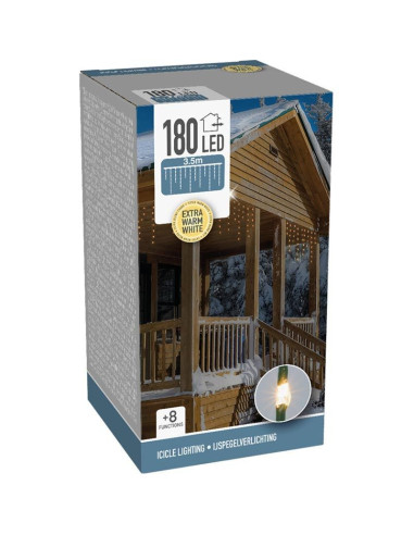 IJspegel Lichtgordijn - 3.5 meter - 180 LED's -...