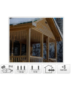 IJspegel Lichtgordijn - 1.70 meter -  90 LED's - extra...