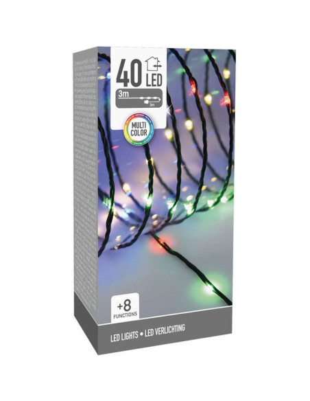 LED Verlichting 40 LED - 3 meter - multicolor - 8 Lichtfuncties - Soft Wire