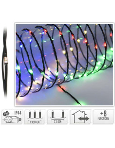 LED Verlichting 180 LED 13.5 meter multicolor voor binnen en buiten 8 Lichtfuncties Soft Wire