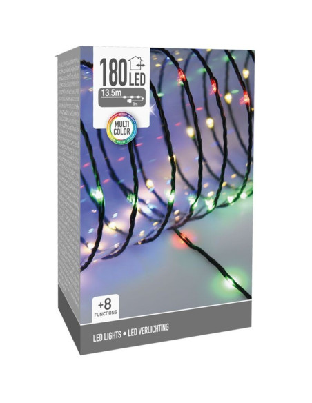 LED Verlichting 180 LED - 13.5 meter - multicolor - voor binnen en buiten - 8 Lichtfuncties - Soft Wire