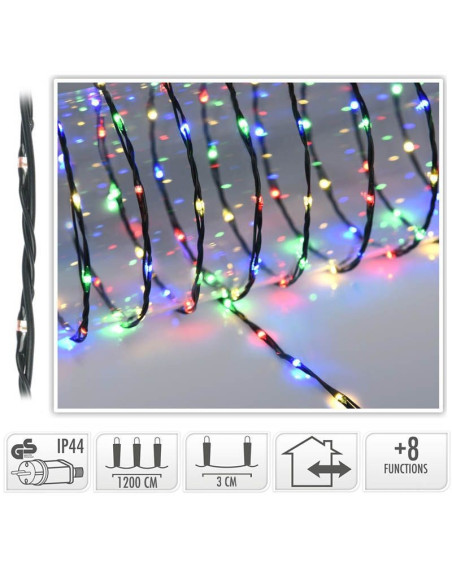 LED Verlichting 400 LED - 12 meter - multicolor - voor binnen en buiten - 8 Lichtfuncties - Soft Wire