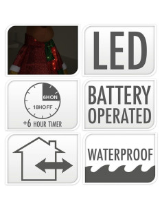 Happy Rendier XXL - 120cm - met LED lampjes - met timer -... 2