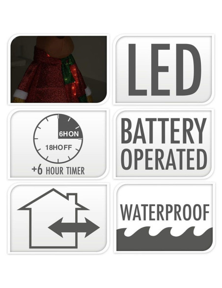 Happy Rendier XXL - 120cm - met LED lampjes - met timer - geschikt voor buiten