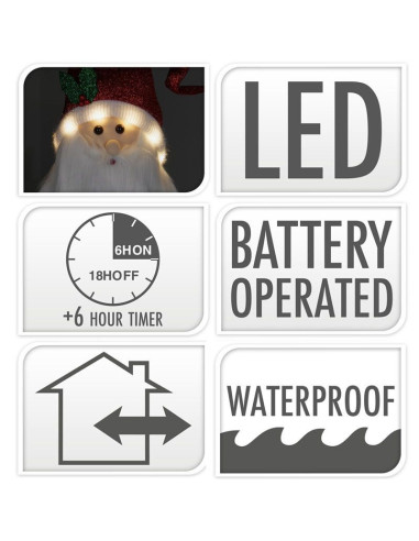 Happy Santa XXL - 120cm - met LED lampjes - met...