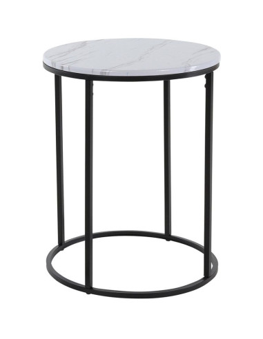Bijzettafels -  Marmerlook -  wit - 40xH50 en...
